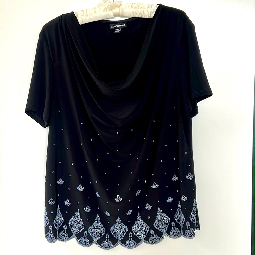 Fashion Bug Beaded Blouse Size 18W